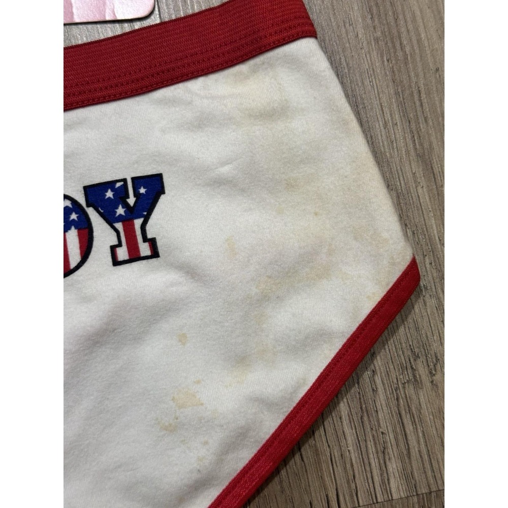 Y2K Vintage Playboy Bunny Head USA Flag Briefs Underwear Size L - Picture 5 of 15